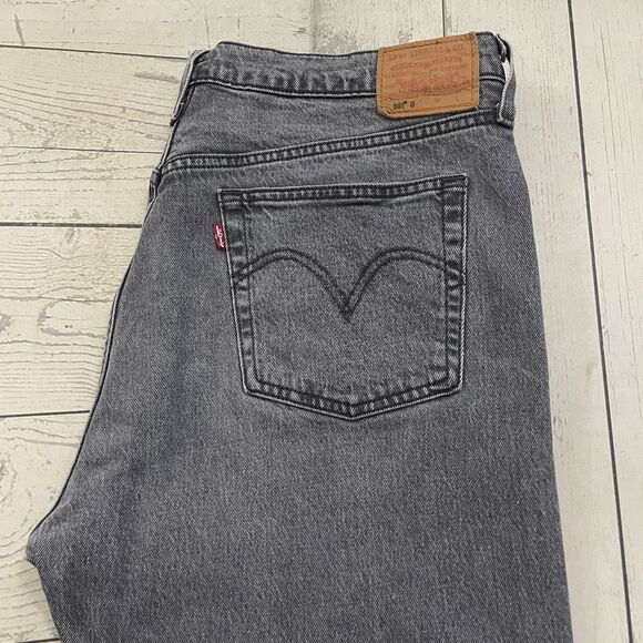 Levi's 501 Men's W33 x L30 Black Premium Big E Distressed Skinny Denim Jeans - Picture 1 of 12